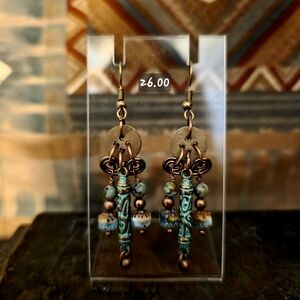 Bohemian Copper and Turquoise Earrings
